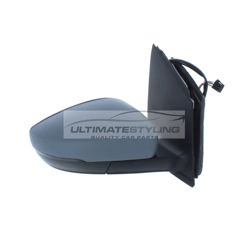 VW Polo Mk6 2009-2018 Door Wing Mirror Electric Primed Drivers Side Right Hand