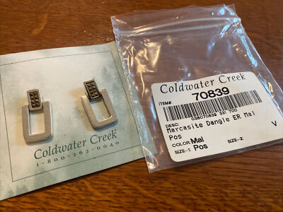 Neu im Karton Coldwater Creek Sterlingsilber Ohrringe Ohrhänger Markasit 70839