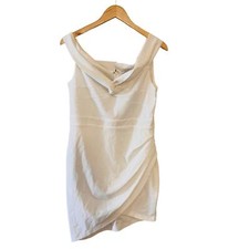 Fashion Nova Fancy Seeing You Here Asymmetrical Dress Size XL NWT Ivory 