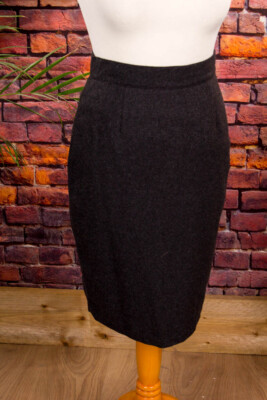Vintage Bleistiftrock schwarz Wollmix UNITED COLOURS OF BENETTON 38