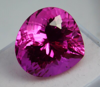 Natürlich Rosa Saphir 25 Karat Lose Sri Lanka Echt Tropfenschliff Zertifiziert