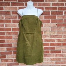 Urban Outfitters Dress Women's Size 8 Green Corduroy Mini Spaghetti Strap