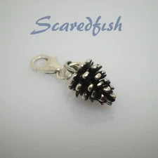 Lovely Pine Nuts Sterling Silver Clip on Charm Pendant