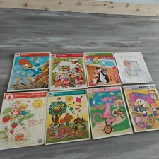 Vtg Mattel POOCHIE strawberry shortcake woody woodpecker Frame Tray puzzle lot