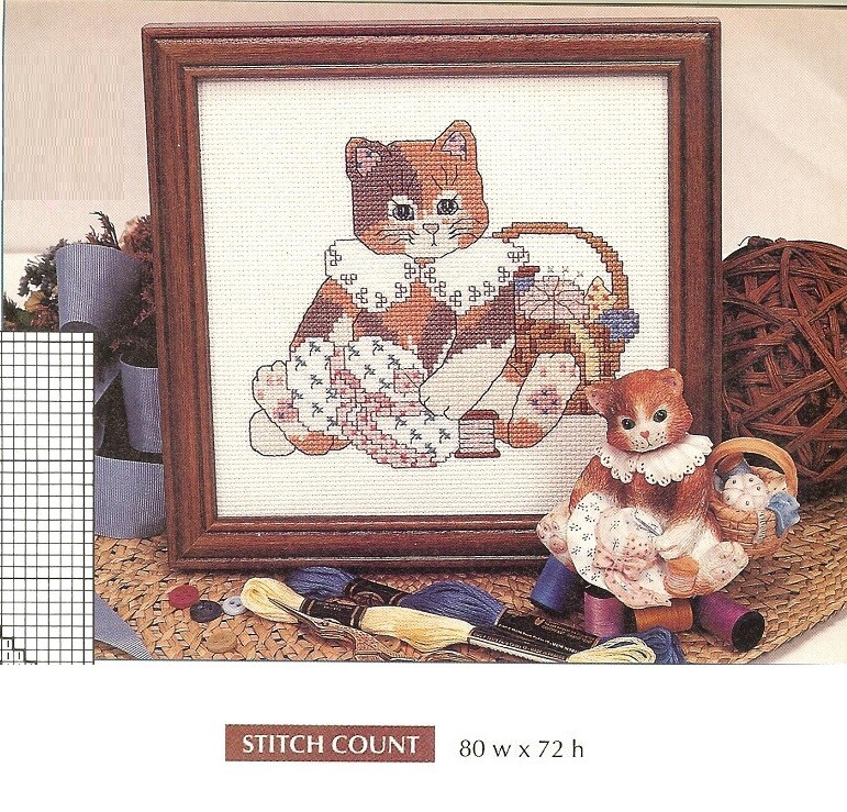CALICO KITTY  -  CROSS  STITCH PATTERN ONLY   HM - QUU