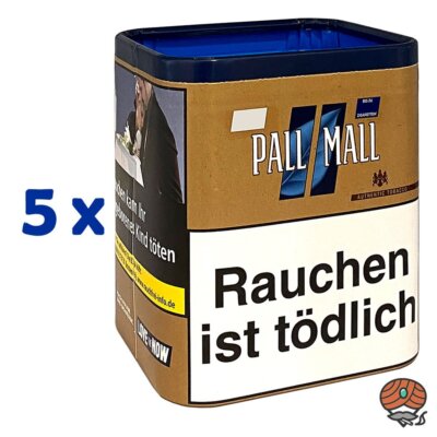 Pall Mall Authentic Blue / Blau Zigarettentabak / Stopftabak XXL Dose 5x 80g