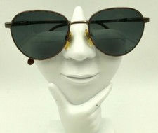 Vintage Luxottica Princeton Gold Burgundy Metal Oval Sunglasses FRAMES ONLY