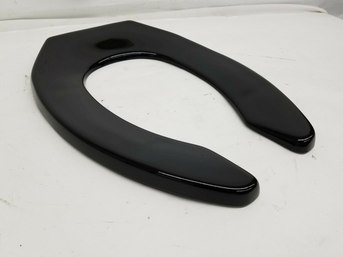 Bemis 1955ct Black Commercial Elongated Plastic Toilet Set Open