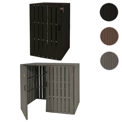 WPC-Mülltonnenverkleidung HWC-J28, Mülltonnenbox, Metall erweiterbar 240l/2x240l