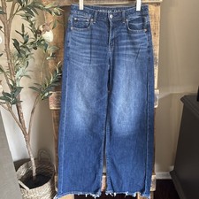 AMERICAN EAGLE Dreamy Drape Stretch Low-rise Baggy Wide-leg Jean Size 0