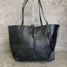COACH Rare tote bag market turnlock dinosaur unisex women's leather black 59093