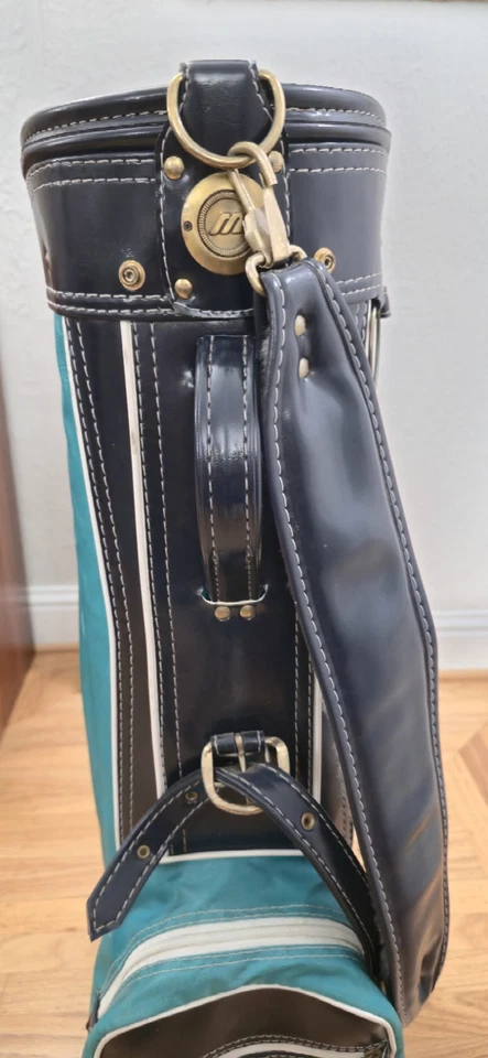 Bolsa de Golf Mizuno Retro Vintage Verde Azulado Negro Blanco Vinilo Limpio Gran Forma ¡BONITA! Foto 3 de 4