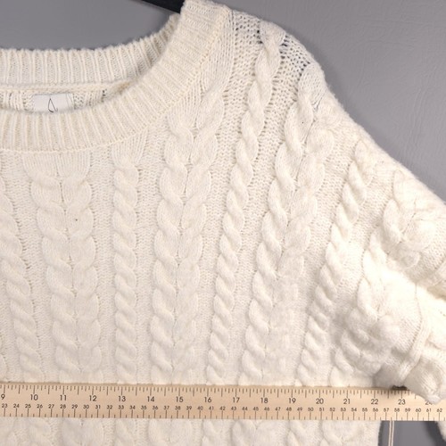 NWT Joie SET Cable Knit Crew Neck Sweater & Pom Pom Beanie Hat MEDIUM - Picture 5 of 9