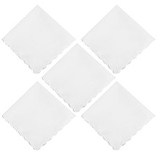 5PCS Handkerchiefs for Men, Soft Cotton White Pocket Squares Towel, 100 