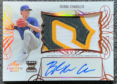Bubba Chandler 2021 Leaf Trinity #PA-BC1 Rookie Patch Auto (RC, MEM, AU)