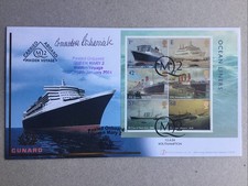 2004 Buckingham Covers Ocean Liners FDC With Miniature Sheet Signed By Captain.