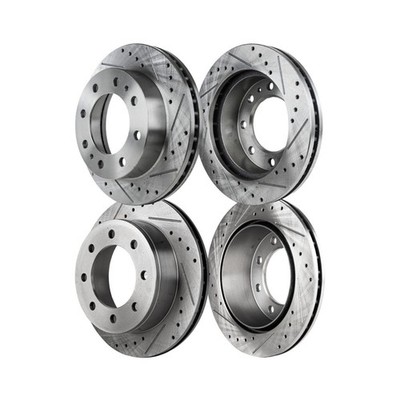 For Chevy Express 2500 2003-2017 Brake Discs Front and Rear Cast Iron Natural
