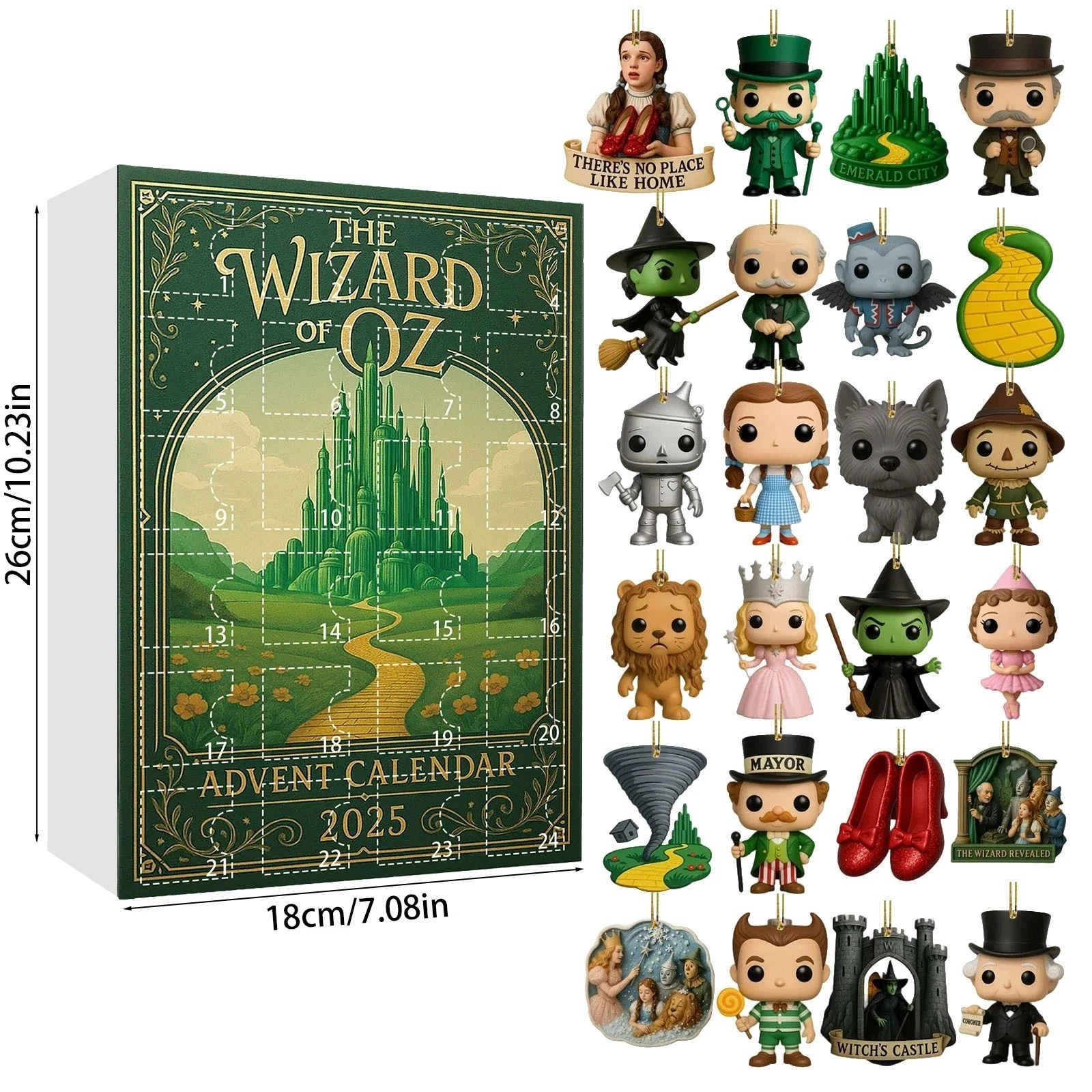 Wizard of Oz Christmas 2D Acrylic Pendant2025 ,Calendar Acrylic 2D Flat  Christmas Countdown