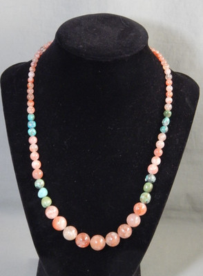 DTR Mine Finds By Jay King Graduated Sunstone & Turquoise Bead Necklace 18-20''