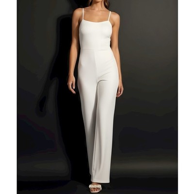 $178 NWT LOVERS + FRIENDS Lavinia Wide Leg Jumpsuit, White, Small