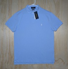 Polo Ralph Lauren Men's Custom Slim Fit Stretch Mesh Polo Shirt Blue NEW