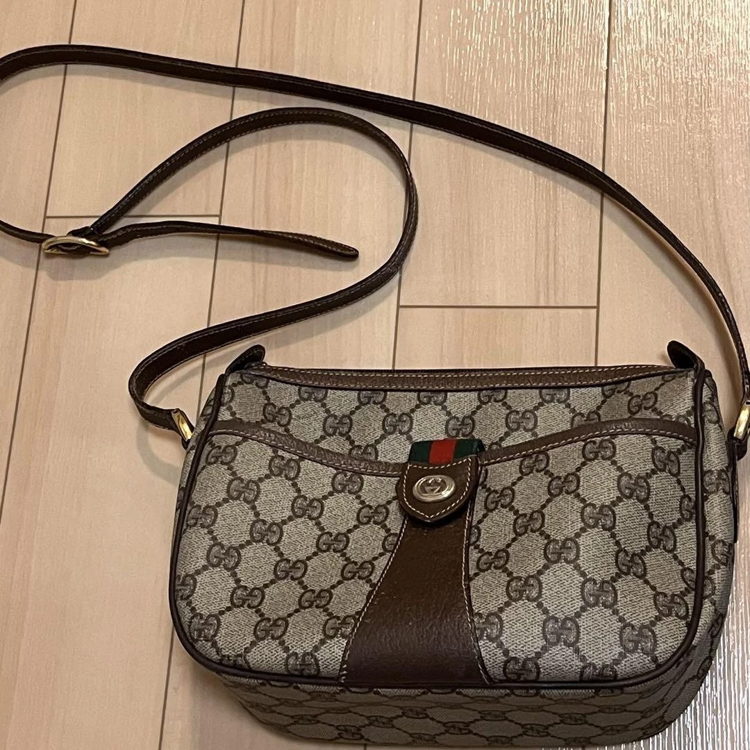 Sac à bandoulière GUCCI cuir pvc ligne sherry