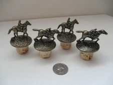 Lot of 4 Blanton's Single Barrel Bourbon Whiskey Horse & Jockey Cork Stoppers