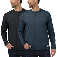 Rugged Elements Men's Long Sleeve Crew Tee - 2-pack - Black - Medium - New