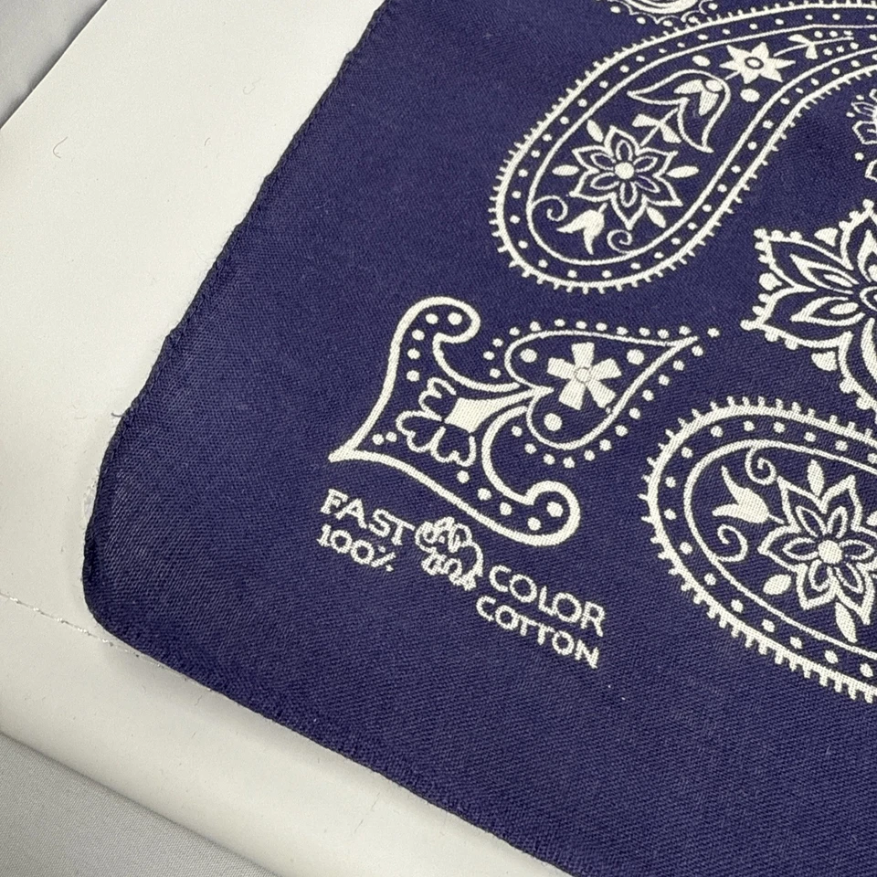 Bandana de colección años 50 Davis & Catterall trompa de elefante azul color rápido 22x20” Foto 2 de 4