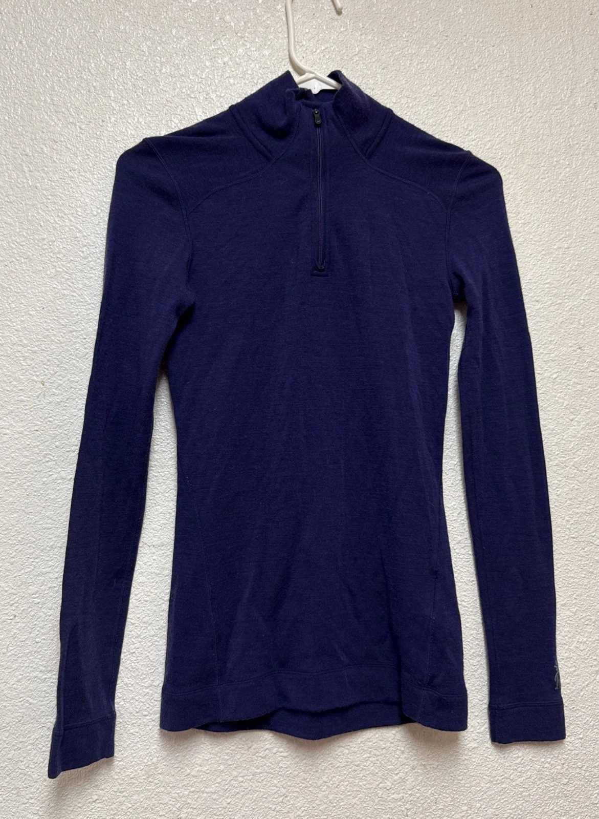 Smartwool Shirt Women’s Purple Merino 250 Wool 1/4 Zip Base Layer Hiking Sz XS