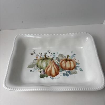 Pier 1 Imports Fall Harvest Pumpkin Gourd Baking Serving Casserole Dish 12x9''