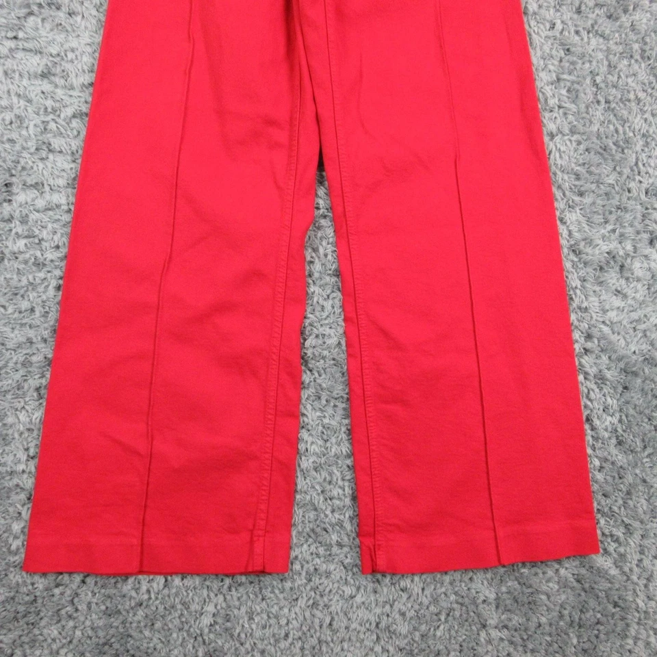 Pantalones Zara para mujer 6 rojos ZW a medida pierna ancha tiro alto hasta el tobillo 26x29* nuevos con etiquetas Foto 3 de 4