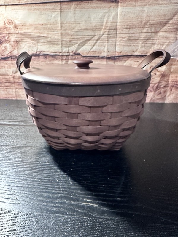Longaberger Merlot 10" work basket with lid