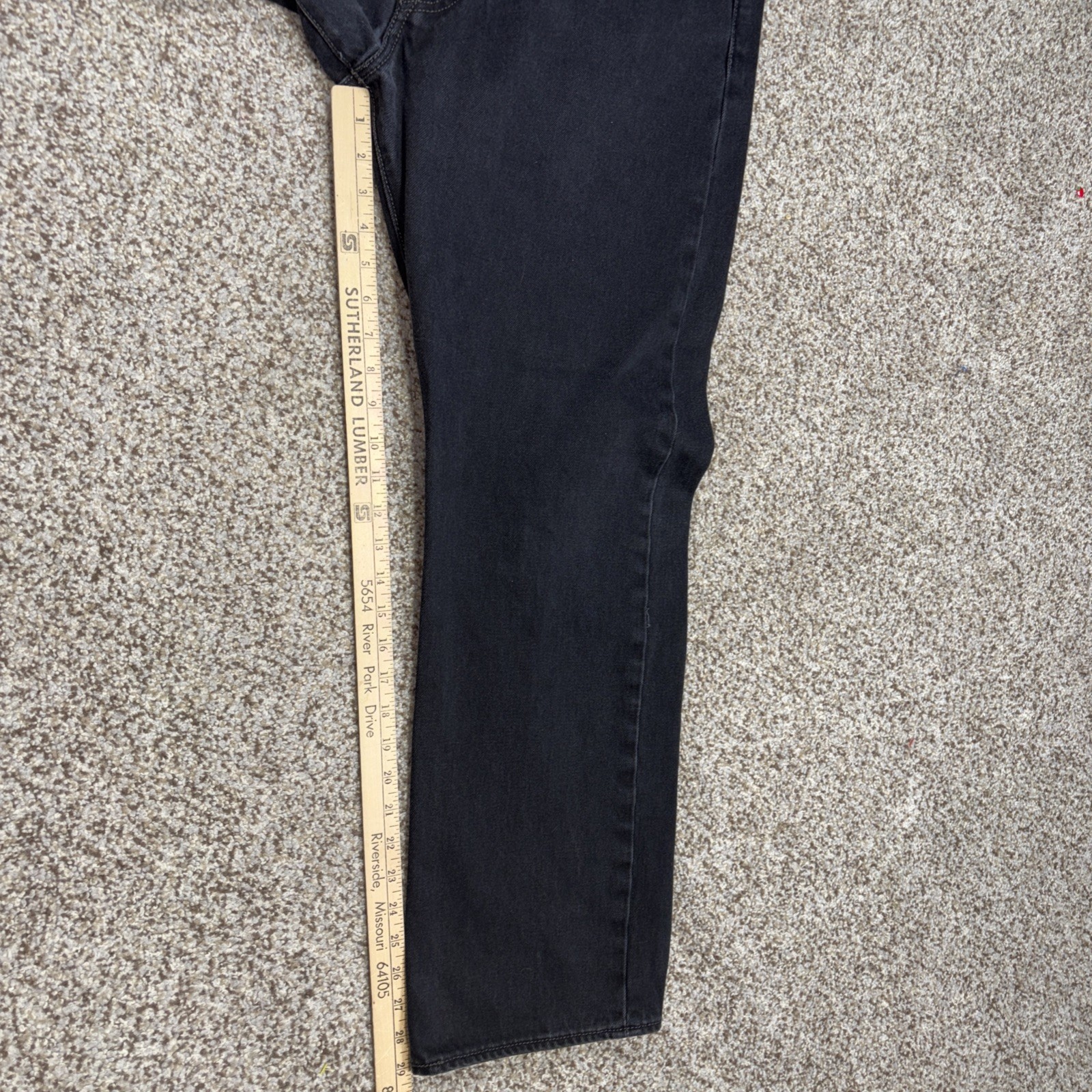 Levi's 501 button fly Jeans Mens 42x30 Black  Denim Straight Leg Fits 40 X 29 - View 9