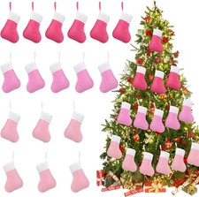24 Pcs Mini Christmas Stockings Xmas Classic Stocking 6.7 Inch Small Christma...