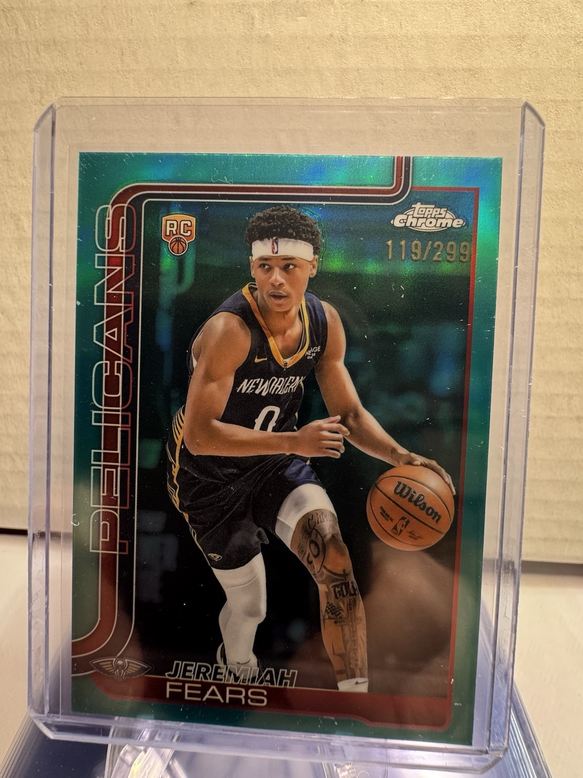 2025-26 Topps Chrome Jeremiah Fears Teal Refractor  119/299 #257 Rookie