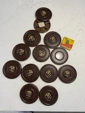 Lot of 12 Empty 8mm Film Reel Case Canisters w/ metal reels  5" diameter + BONUS