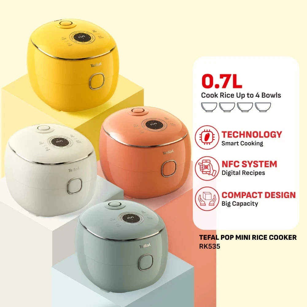 Tefal Pop Nest Rice Cooker 0.7L Mini Portable Cooker Non Stick UK Plug
Opens in a new window or tab