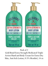 Gold Bond Extra Strength Medicated Cream 14oz (Pack of 2) for Dry & Itchy Skin