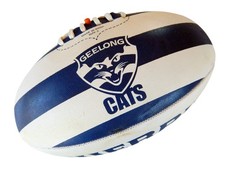 Geelong Cats AFL New Full-Size 5 Supporter Synthentic Rubber Sherrin Football