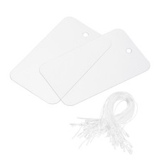 Waterproof Wires Plastic Shipping Tags,1.6x2.8 Inch Transparent 50pcs Rope