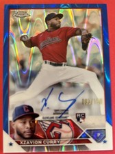 2023 Topps Chrome Update Xzavion Curry Blue Ray Wave Autograph 93 /150 RC Rookie