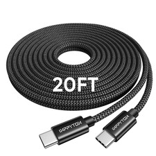 USB C to USB C Cable 20Ft, Extra Long USB C Cable Fast Charging 60W, Premium Nyl