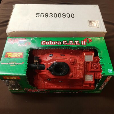GI JOE COBRA CAT II MOTORIZED TANK CRIMSON GUARD SEARS CASE FRESH MIB & BONUS!!