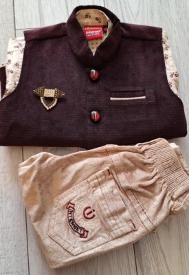 Baby Jungen Kinder Indisch Ethno Brokat Kurta Set Sherwani Outfit Größe 1. Gratis Versand