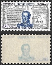 Timbres France Neufs 1969 Variété impression recto-verso N°1618b Henri IV