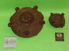 Coppia di GROLLA valdostana in legno - Da 5 e da 2 beccucci - Mai Usate