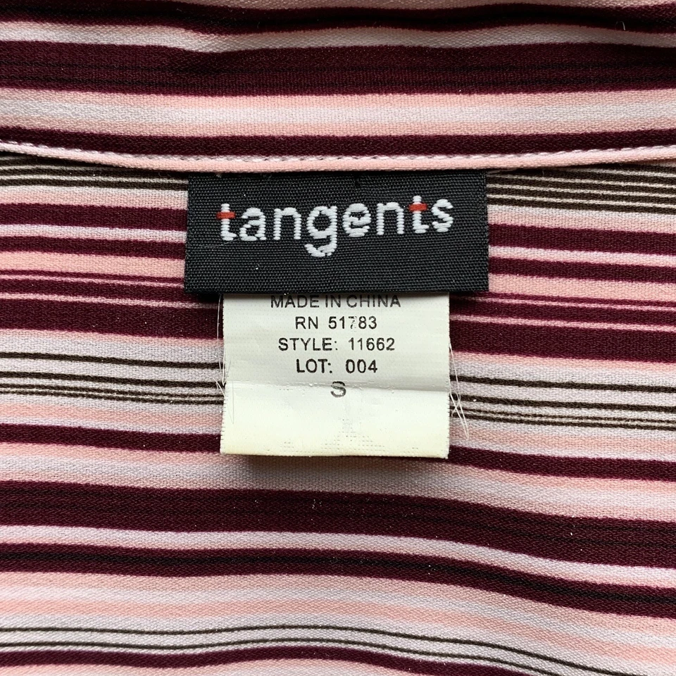 Tangents Women's Red/Pink/White Striped Blouse Shirt Top 3/4 Sleeves Size Small - Image 2 of 4