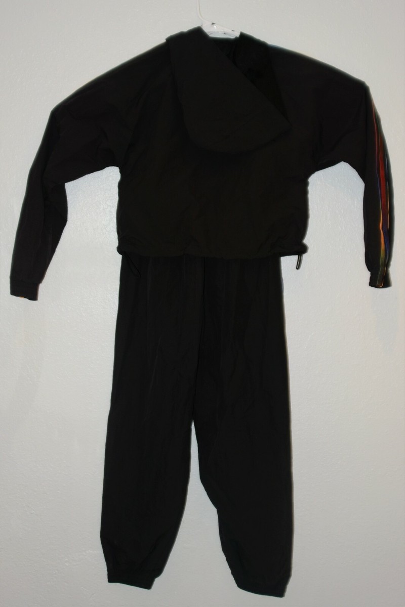 ADIDAS Women's XS Black Rainbow Stripe Nylon Windbreaker ADIDAS Women's XS Black Rainbow Stripe Nylon Windbreaker