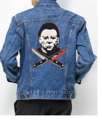Rock Rebel Halloween Michael Myers Horror Movie Back Patch UH2-BACKPATCH-KNIVES